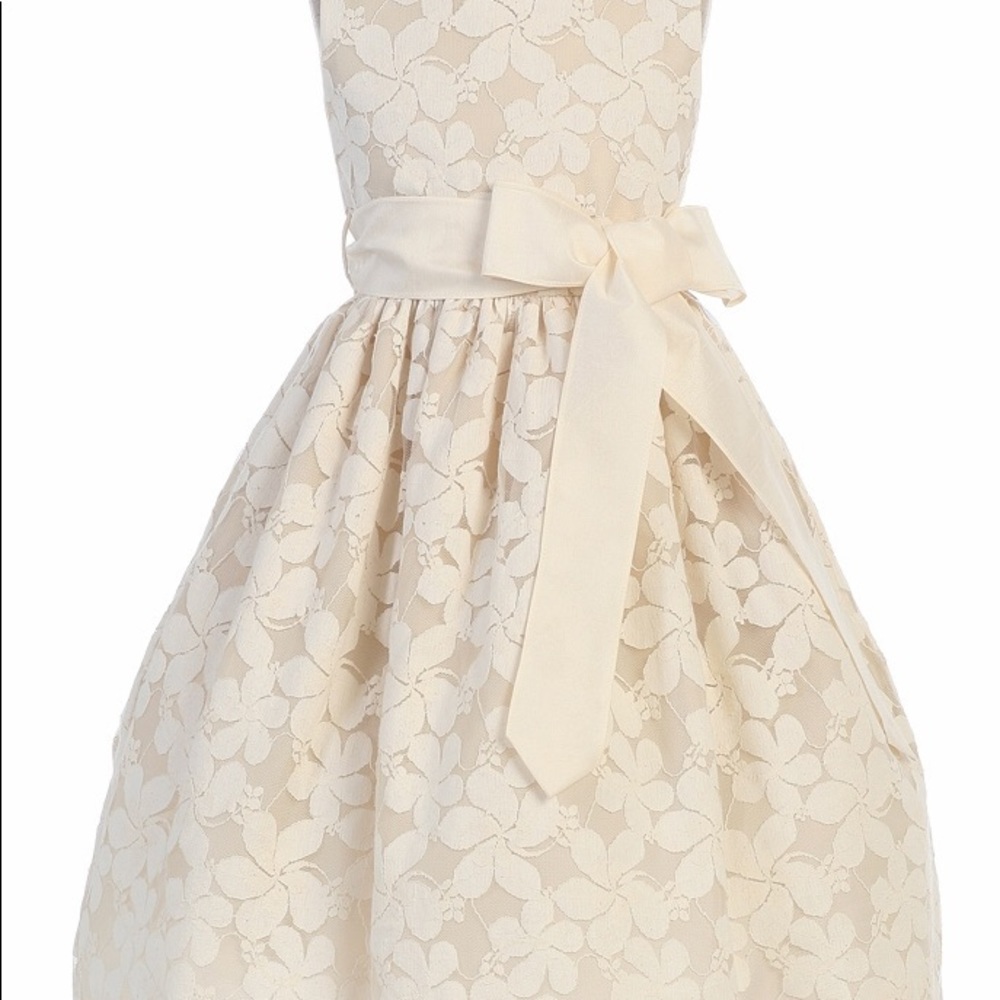 Precious Lace Flower Girl Cream Size 12 Dress💐 New Never Worn